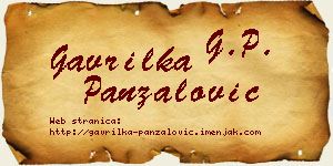 Gavrilka Panzalović vizit kartica
